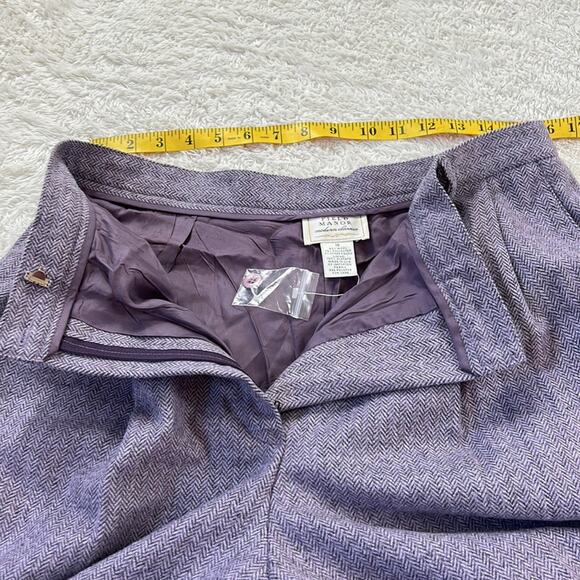 Field Manor Modern Classics 80s pleated front purple wool cuffed trousers, 16 - Picture 9 of 11